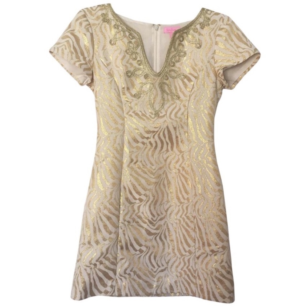 Lilly Pulitzer Gold Cocktail Dress